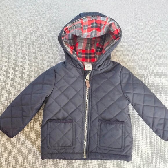 Carter’s Quilted Jacket with Hood – Size 12M - Picture 1 of 6